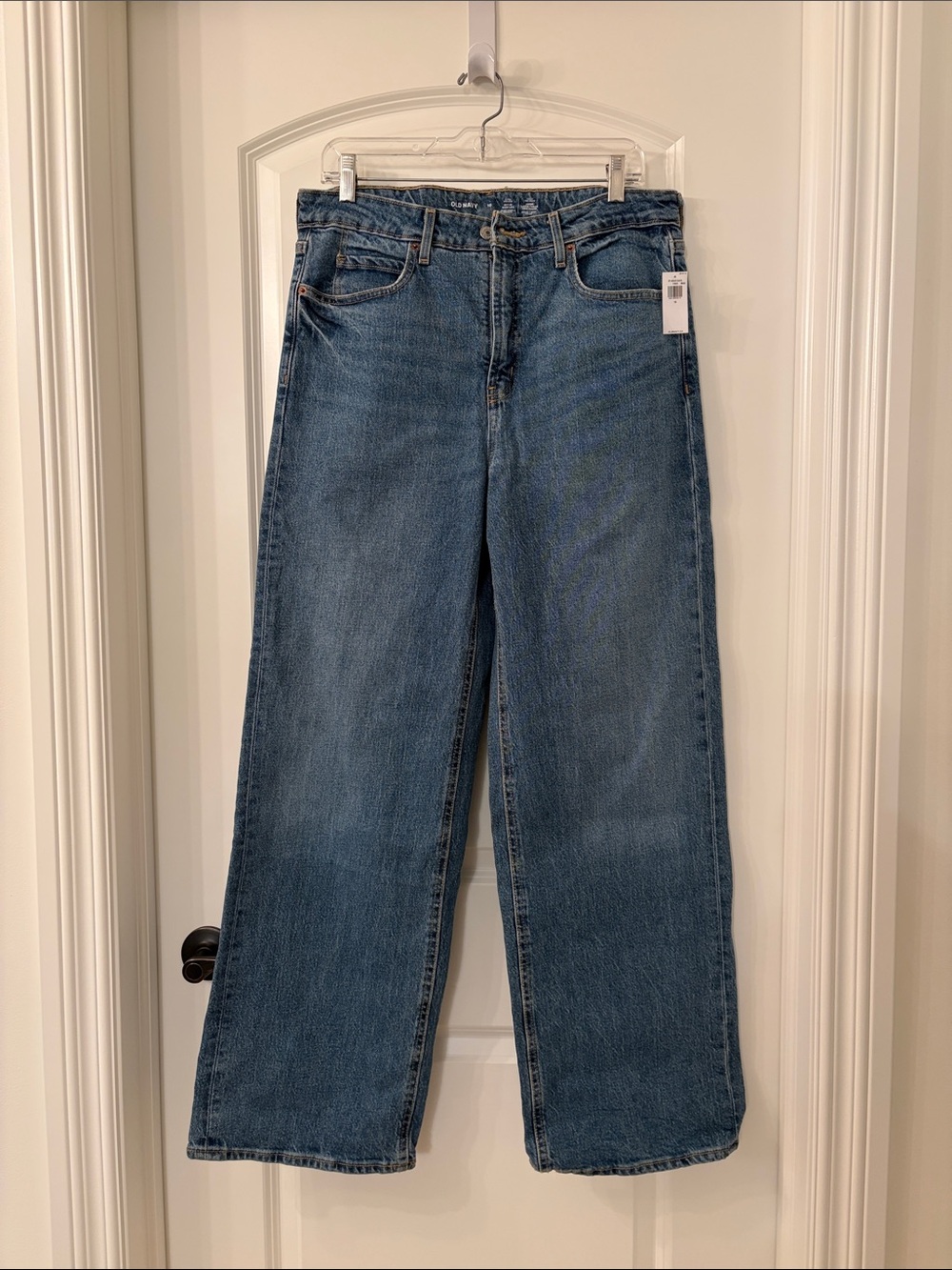 NWT Old Navy Sky-High Wide-Leg Jeans in Medium Blue Wash